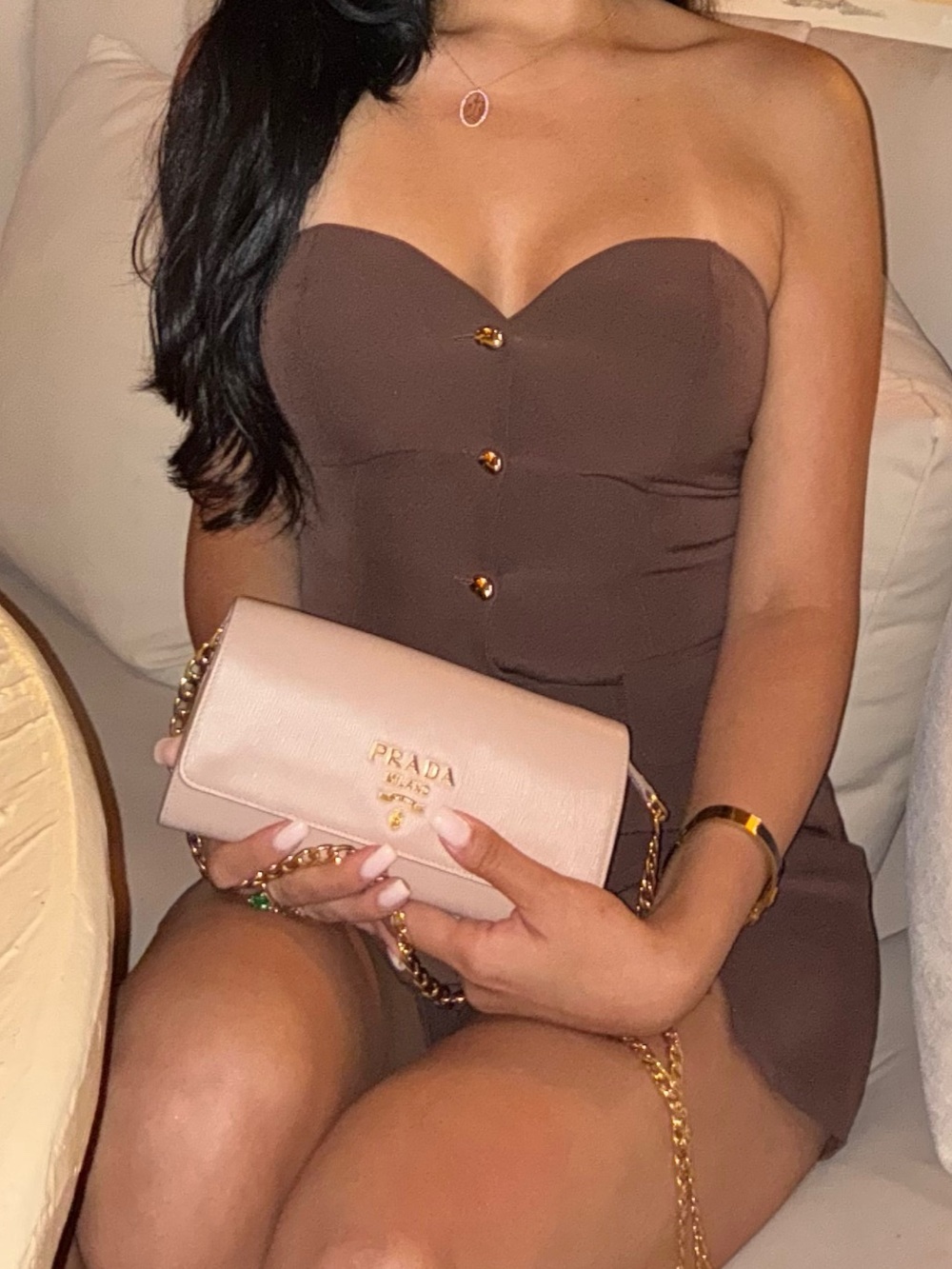 Brown Strapless Skort Set - Women Skirt